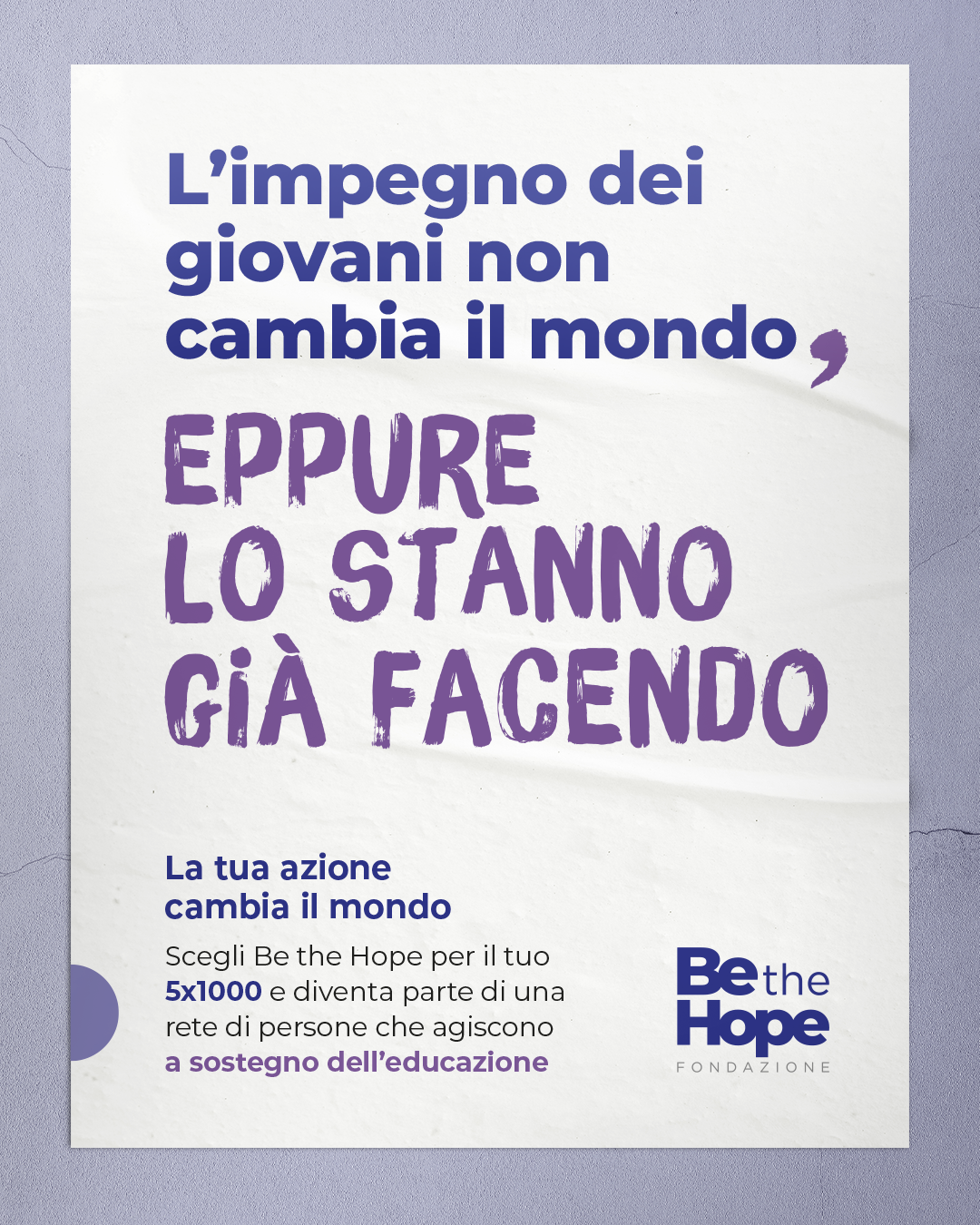 BetheHope_LaTuaAzioneCambiaIlMondo_Giovani